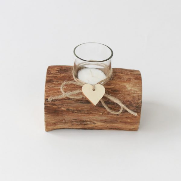 Teelichthalter rustikal aus schönem Treibholz gefertigt