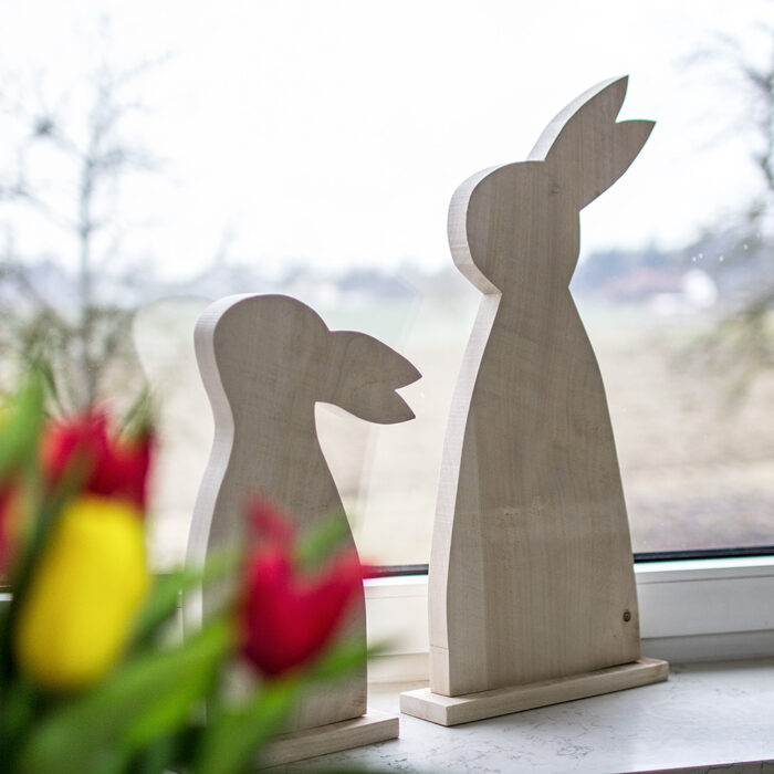 Hasen aus Holz Holzdekoration Osterdeko
