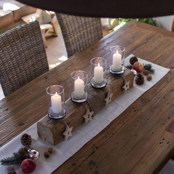 Hoteldeko Adventsbalken für Tisch und Sideboard für Weihnachten