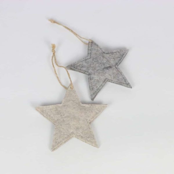 Sterne aus Filz - Deko für Altholzsäulen -Weihnachtsdeko