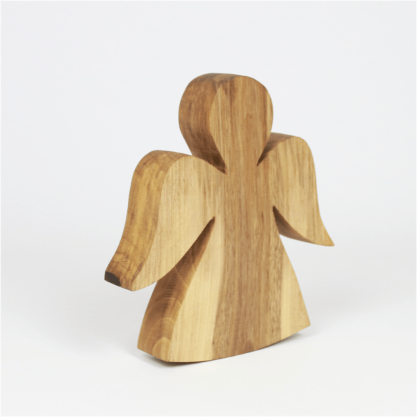 Holzdeko Handgemacht aus Nussbaumholz - schöner Engel mit besonderer Maserung - Unikat