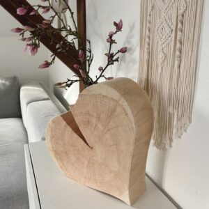 großes Herz aus Baumscheibe - Holzherz Risenherz Baumscheibenherz - Deko vor die Haustüre - Holzherz vor die Haustüre