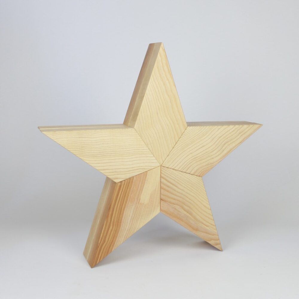 großer Holzstern massiv - gefertigt aus Eschenholz - Tolle Deko für Weihnachten